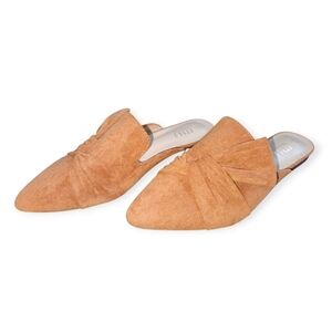 MUSSHOE Pointed Toe Mule Flats Women’s 9.5 Camel Brown Twist Knot